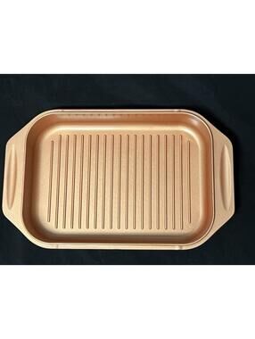 Copper Chef Wonder Cooker XL Grill & Roaster Pan Set W/  Glass Lid 16”x10”x5”